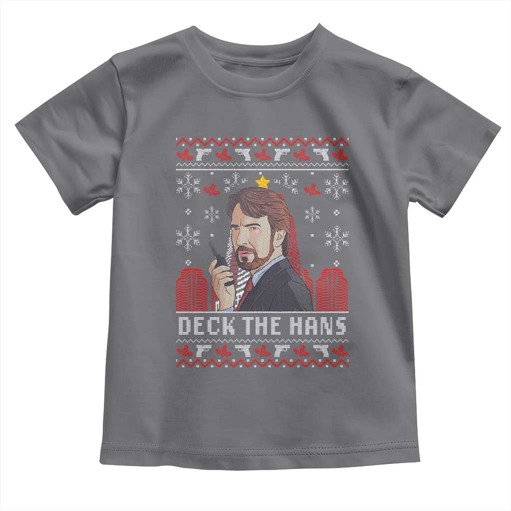 Funny Christmas Nakatomi Plaza Toddler T Shirt Deck The Hans TS11 Charcoal Print Your Wear