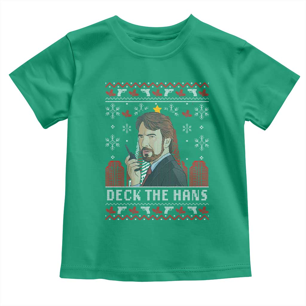 Funny Christmas Nakatomi Plaza Toddler T Shirt Deck The Hans TS11 Irish Green Print Your Wear