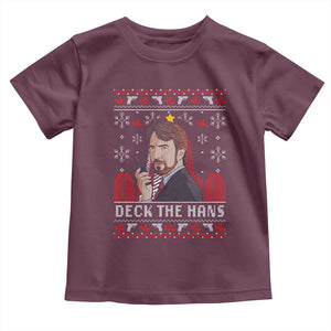Funny Christmas Nakatomi Plaza Toddler T Shirt Deck The Hans TS11 Maroon Print Your Wear