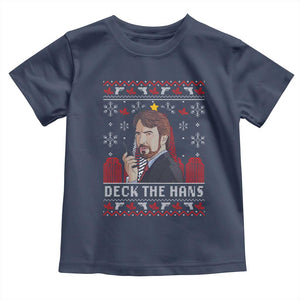 Funny Christmas Nakatomi Plaza Toddler T Shirt Deck The Hans TS11 Navy Print Your Wear