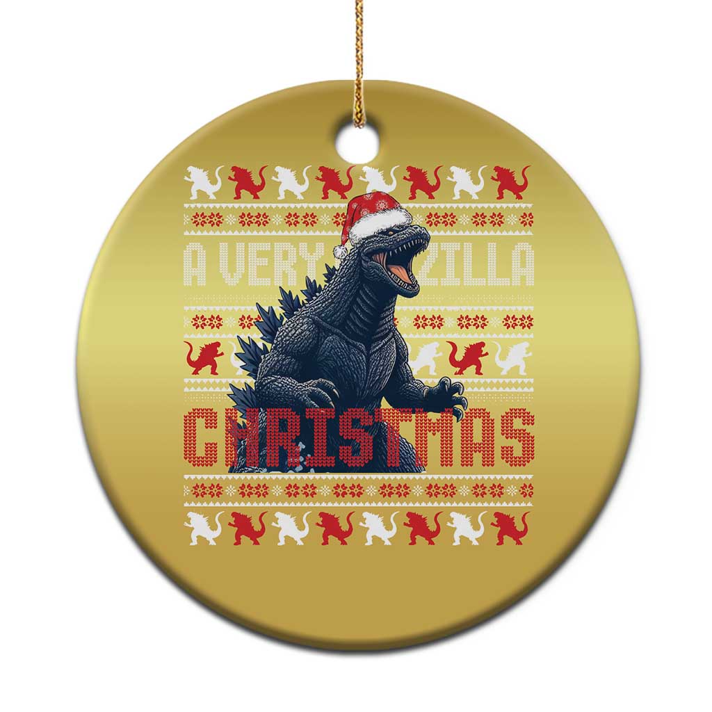 Funny Xmas Santa Godzilla Christmas Ornament A Very Godzilla Xmas Japanese Monster TS11 Print Your Wear