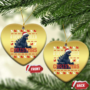 Funny Xmas Santa Godzilla Christmas Ornament A Very Godzilla Xmas Japanese Monster TS11 Heart Gold Print Your Wear