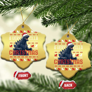 Funny Xmas Santa Godzilla Christmas Ornament A Very Godzilla Xmas Japanese Monster TS11 Snow Flake Gold Print Your Wear