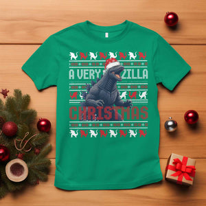 Funny Christmas Santa Godzilla T Shirt A Very Godzilla Xmas Japanese Monster TS11 Irish Green Print Your Wear
