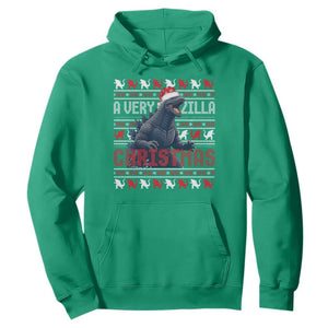 Funny Christmas Santa Godzilla Hoodie A Very Godzilla Xmas Japanese Monster TS11 Irish Green Print Your Wear