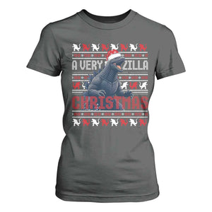 Funny Christmas Santa Godzilla T Shirt For Women A Very Godzilla Xmas Japanese Monster TS11 Dark Heather Print Your Wear