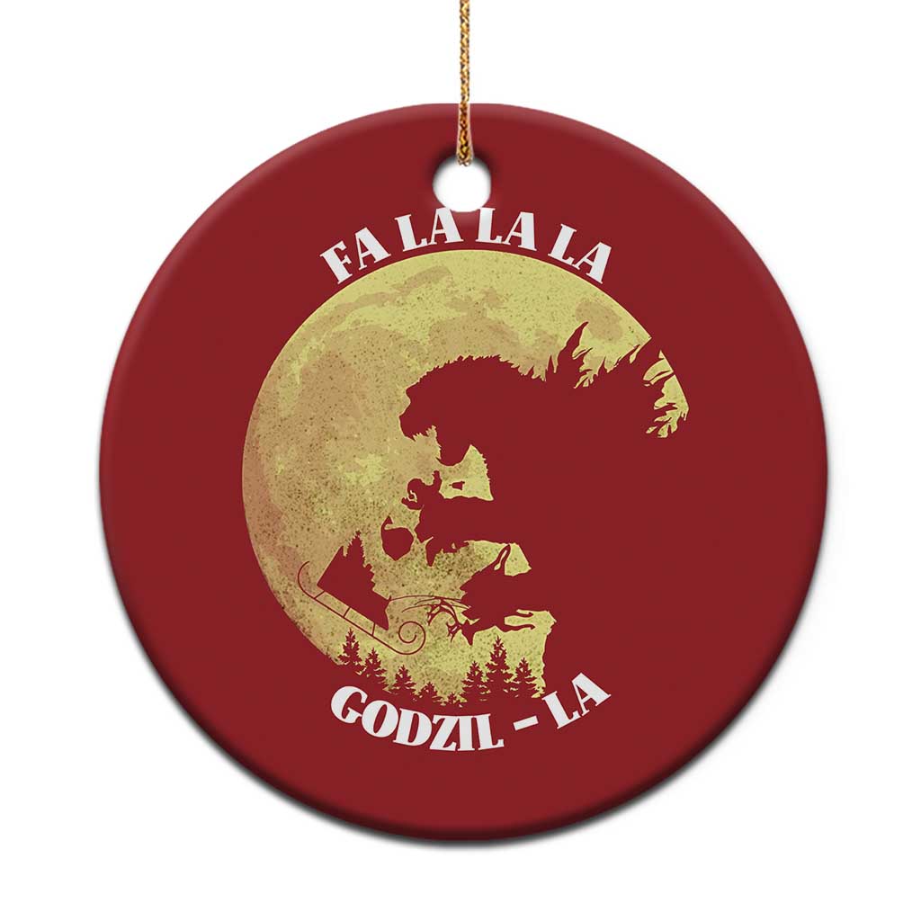 Funny Xmas Godzilla Christmas Ornament Falalala Godzil La Santa Reindeers Xmas Japanese Monster TS11 Print Your Wear