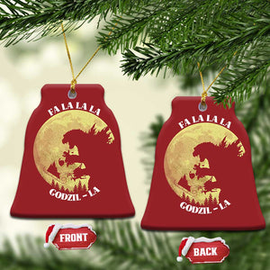 Funny Xmas Godzilla Christmas Ornament Falalala Godzil La Santa Reindeers Xmas Japanese Monster TS11 Bell Flake Red Print Your Wear