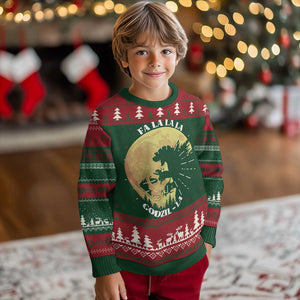 Funny Xmas Godzilla Ugly Christmas Sweater Falalala Godzil La Santa Reindeers Xmas Japanese Monster TS11 Christmas Print Your Wear