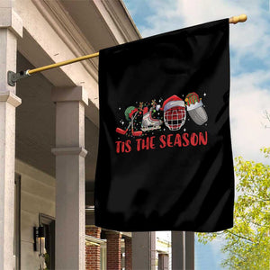Funny Christmas Ice Hockey Garden Flag Tis The Season Santa Elf Hat Hockey Equipment TS11 Print Your Wear