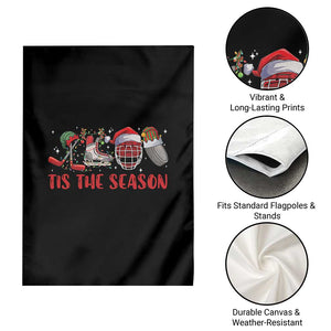 Funny Christmas Ice Hockey Garden Flag Tis The Season Santa Elf Hat Hockey Equipment TS11 Print Your Wear