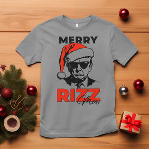 Funny Merry Rizzmas Trump T Shirt Christmas Santa Trump 2024 TS11 Sport Gray Print Your Wear