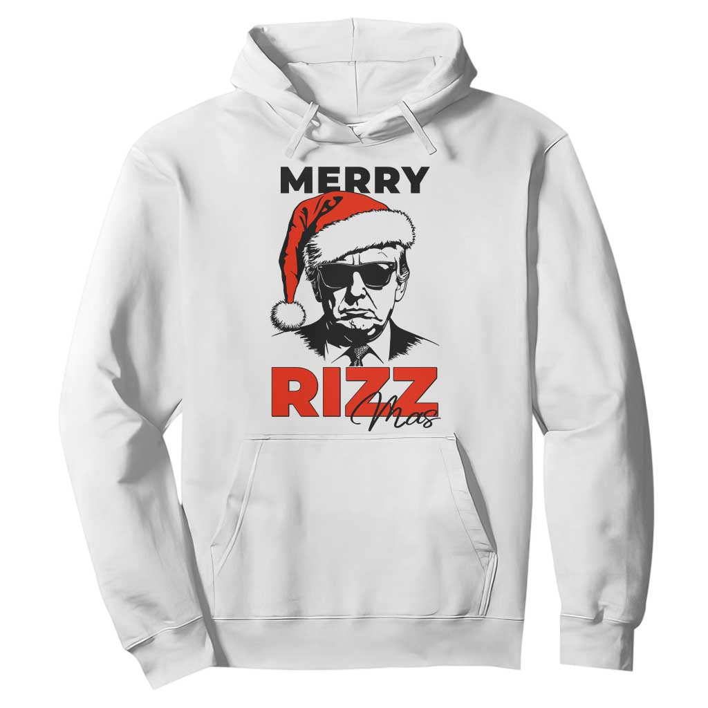 Funny Merry Rizzmas Trump Hoodie Christmas Santa Trump 2024 TS11 White Print Your Wear