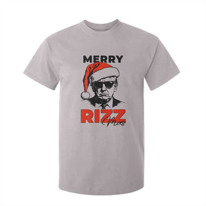 Funny Merry Rizzmas Trump T Shirt For Kid Christmas Santa Trump 2024 TS11 Ice Gray Print Your Wear