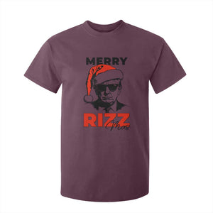 Funny Merry Rizzmas Trump T Shirt For Kid Christmas Santa Trump 2024 TS11 Maroon Print Your Wear