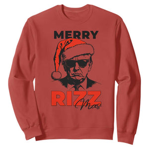 Funny Merry Rizzmas Trump Sweatshirt Christmas Santa Trump 2024 TS11 Red Print Your Wear