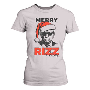 Funny Merry Rizzmas Trump T Shirt For Women Christmas Santa Trump 2024 TS11 Ice Gray Print Your Wear