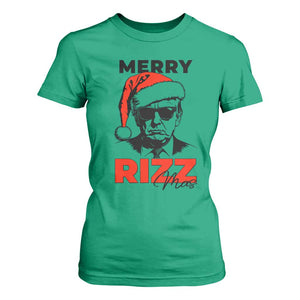 Funny Merry Rizzmas Trump T Shirt For Women Christmas Santa Trump 2024 TS11 Irish Green Print Your Wear