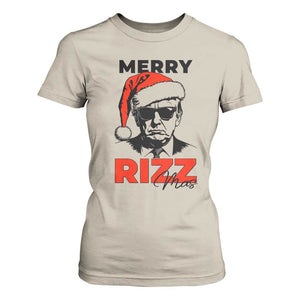 Funny Merry Rizzmas Trump T Shirt For Women Christmas Santa Trump 2024 TS11 Sand Print Your Wear