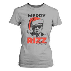Funny Merry Rizzmas Trump T Shirt For Women Christmas Santa Trump 2024 TS11 Sport Gray Print Your Wear