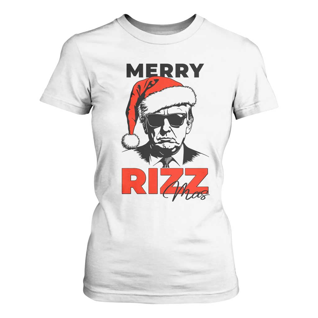 Funny Merry Rizzmas Trump T Shirt For Women Christmas Santa Trump 2024 TS11 White Print Your Wear