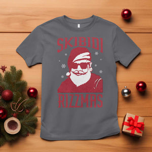 Funny Christmas Santa T Shirt Skibidi Rizzmas Vintage Charisma Rizz Santa Claus TS11 Charcoal Print Your Wear