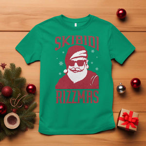 Funny Christmas Santa T Shirt Skibidi Rizzmas Vintage Charisma Rizz Santa Claus TS11 Irish Green Print Your Wear