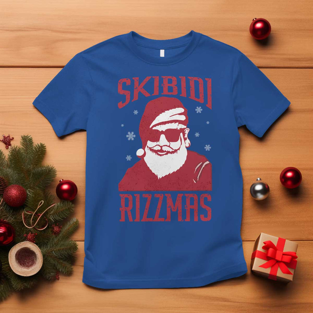 Funny Christmas Santa T Shirt Skibidi Rizzmas Vintage Charisma Rizz Santa Claus TS11 Royal Blue Print Your Wear