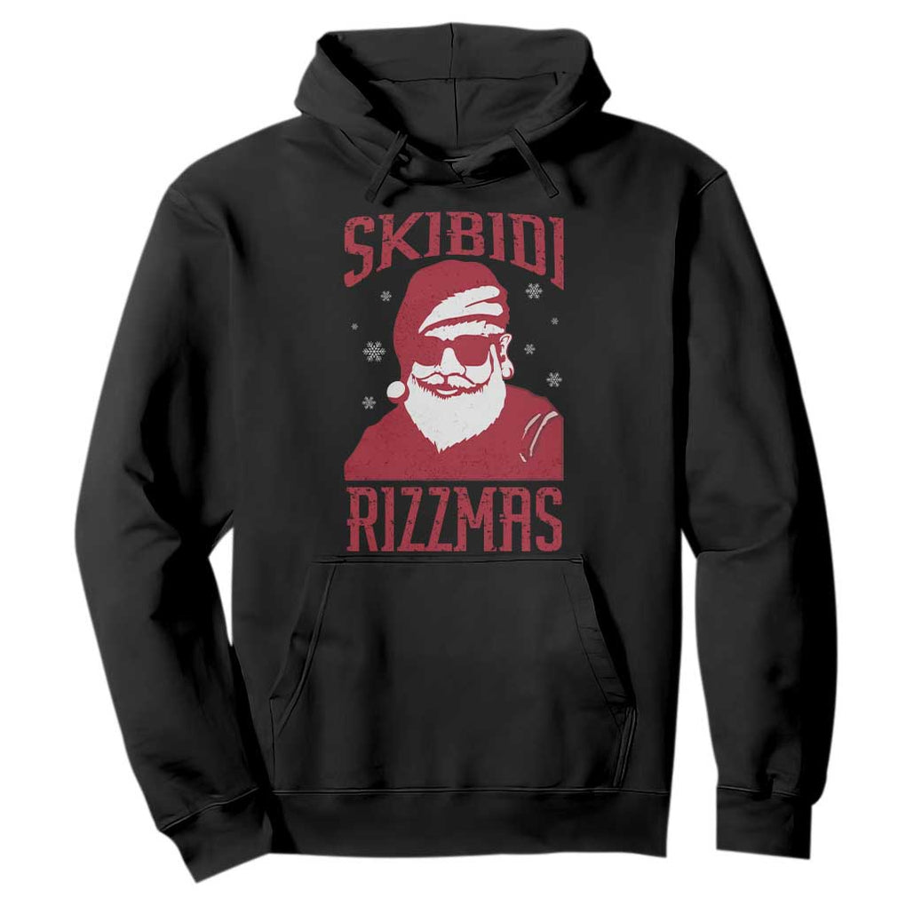 Funny Christmas Santa Hoodie Skibidi Rizzmas Vintage Charisma Rizz Santa Claus TS11 Black Print Your Wear