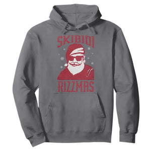 Funny Christmas Santa Hoodie Skibidi Rizzmas Vintage Charisma Rizz Santa Claus TS11 Charcoal Print Your Wear