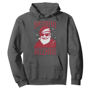 Funny Christmas Santa Hoodie Skibidi Rizzmas Vintage Charisma Rizz Santa Claus TS11 Dark Heather Print Your Wear