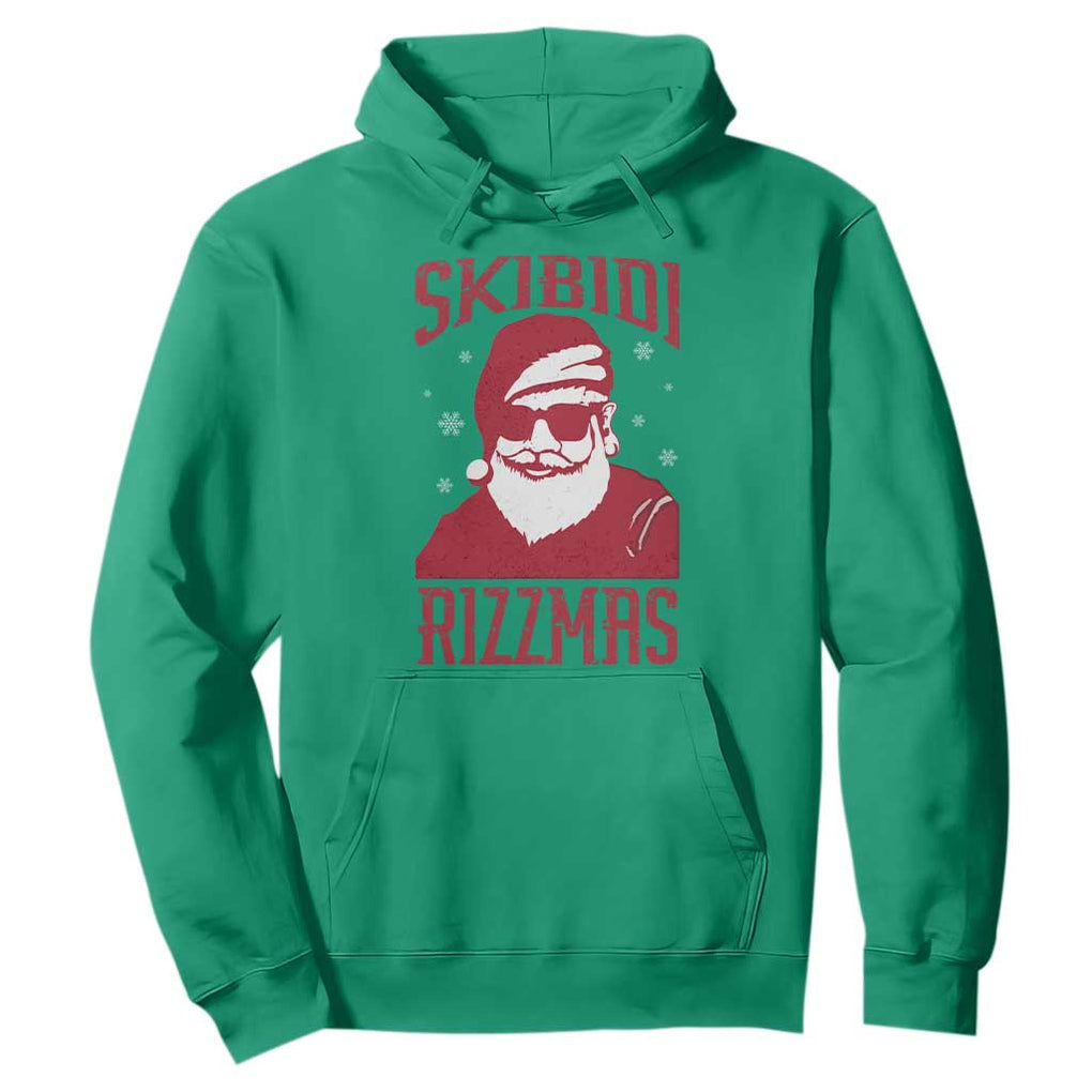 Funny Christmas Santa Hoodie Skibidi Rizzmas Vintage Charisma Rizz Santa Claus TS11 Irish Green Print Your Wear