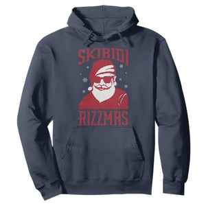 Funny Christmas Santa Hoodie Skibidi Rizzmas Vintage Charisma Rizz Santa Claus TS11 Navy Print Your Wear