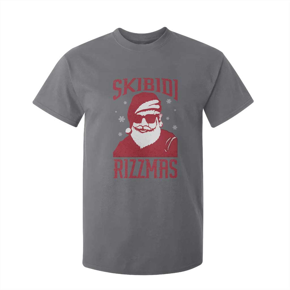 Funny Christmas Santa T Shirt For Kid Skibidi Rizzmas Vintage Charisma Rizz Santa Claus TS11 Charcoal Print Your Wear