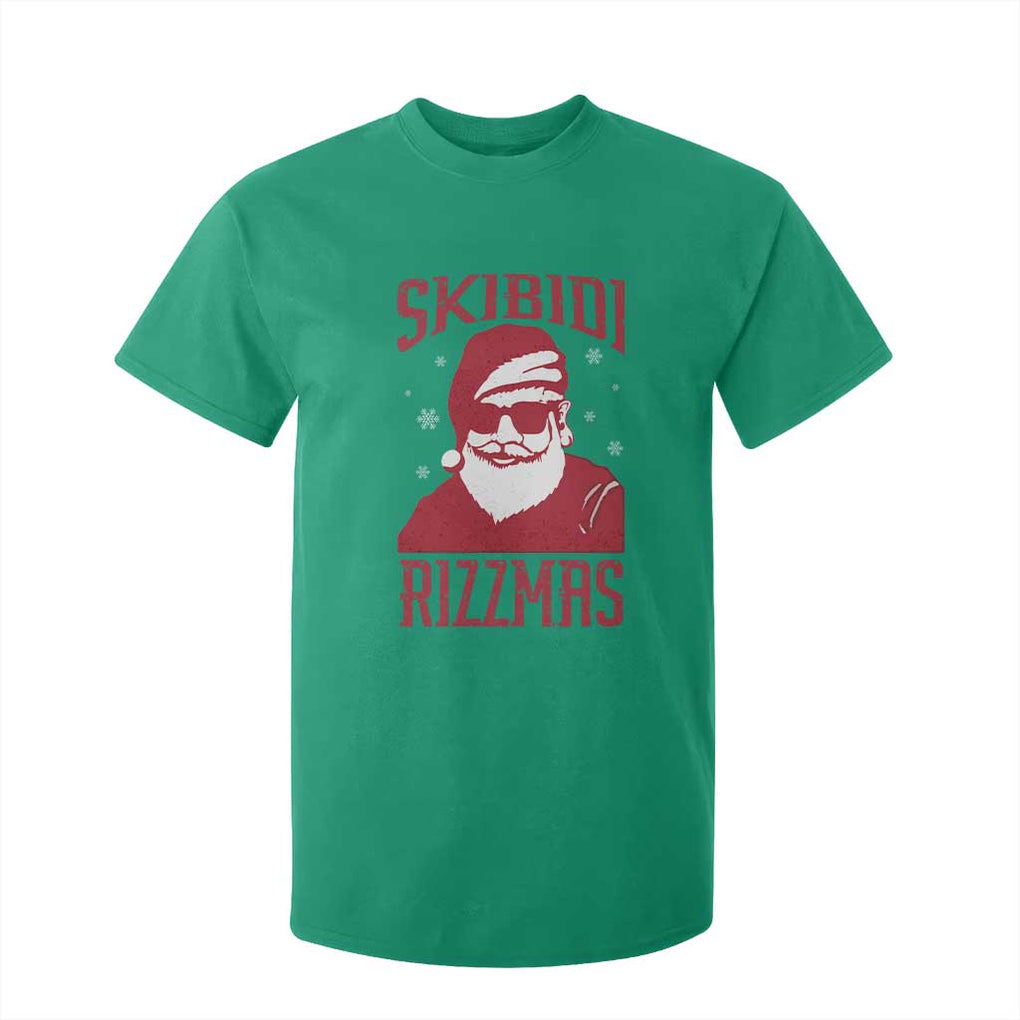 Funny Christmas Santa T Shirt For Kid Skibidi Rizzmas Vintage Charisma Rizz Santa Claus TS11 Irish Green Print Your Wear