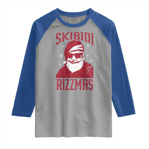 Funny Christmas Santa Raglan Shirt Skibidi Rizzmas Vintage Charisma Rizz Santa Claus TS11 Sport Gray Royal Print Your Wear