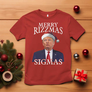 Funny Trump Christmas T Shirt Merry Rizzmas Sigmas Charisma Rizz Santa Trump TS11 Red Print Your Wear