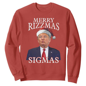 Funny Trump Christmas Sweatshirt Merry Rizzmas Sigmas Charisma Rizz Santa Trump TS11 Red Print Your Wear