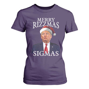 Funny Trump Christmas T Shirt For Women Merry Rizzmas Sigmas Charisma Rizz Santa Trump TS11 Purple Print Your Wear