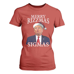 Funny Trump Christmas T Shirt For Women Merry Rizzmas Sigmas Charisma Rizz Santa Trump TS11 Red Print Your Wear