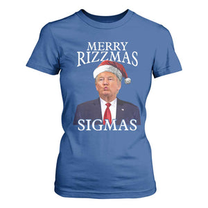 Funny Trump Christmas T Shirt For Women Merry Rizzmas Sigmas Charisma Rizz Santa Trump TS11 Royal Blue Print Your Wear