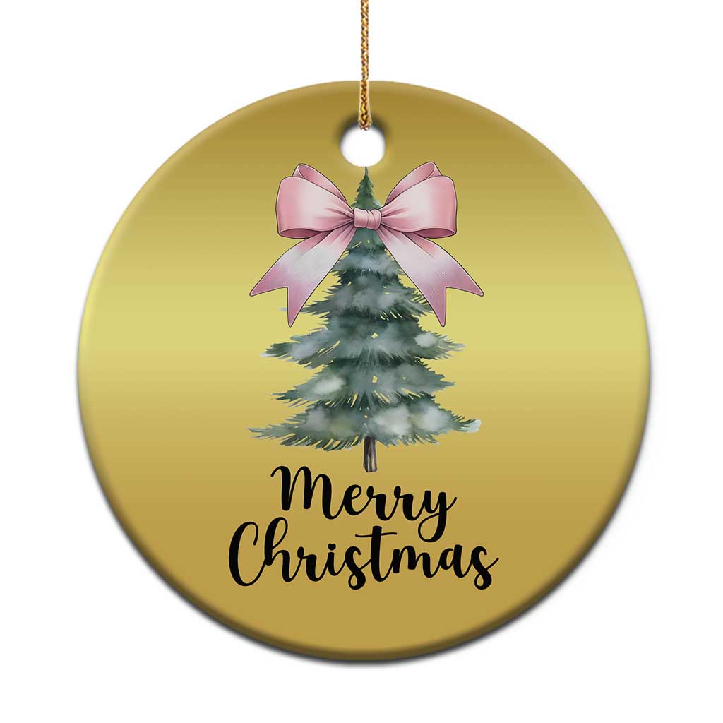 Funny Coquette Merry Xmas Christmas Ornament Pink Bow Xmas Tree TS11 Print Your Wear
