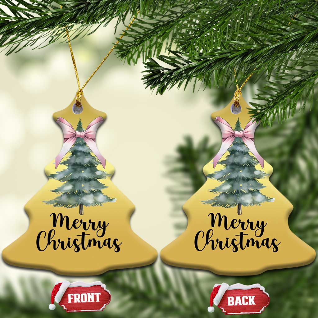 Funny Coquette Merry Xmas Christmas Ornament Pink Bow Xmas Tree TS11 Christmas Tree Gold Print Your Wear