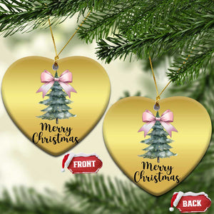 Funny Coquette Merry Xmas Christmas Ornament Pink Bow Xmas Tree TS11 Heart Gold Print Your Wear