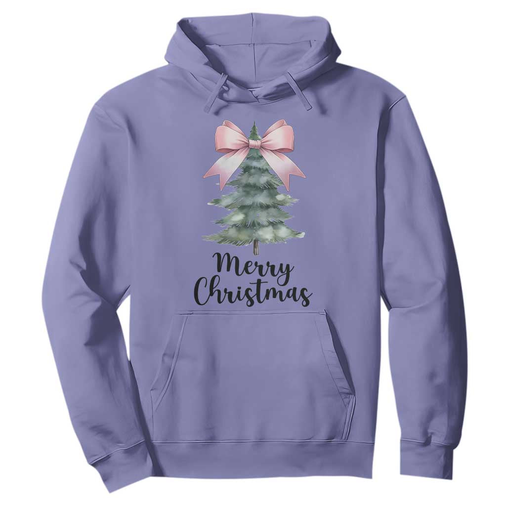 Funny Coquette Merry Christmas Hoodie Pink Bow Xmas Tree TS11 Violet Print Your Wear