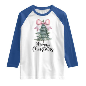 Funny Coquette Merry Christmas Raglan Shirt Pink Bow Xmas Tree TS11 White Royal Print Your Wear