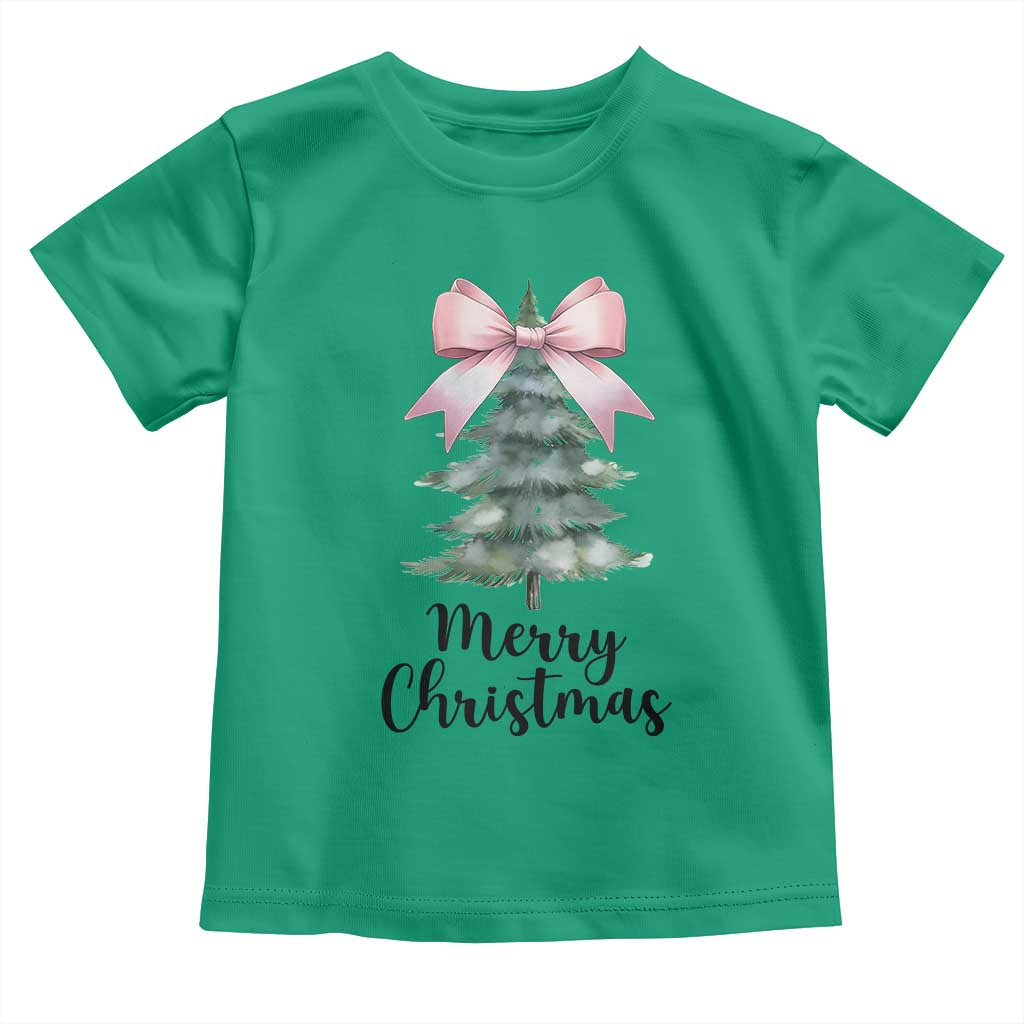 Funny Coquette Merry Christmas Toddler T Shirt Pink Bow Xmas Tree TS11 Irish Green Print Your Wear