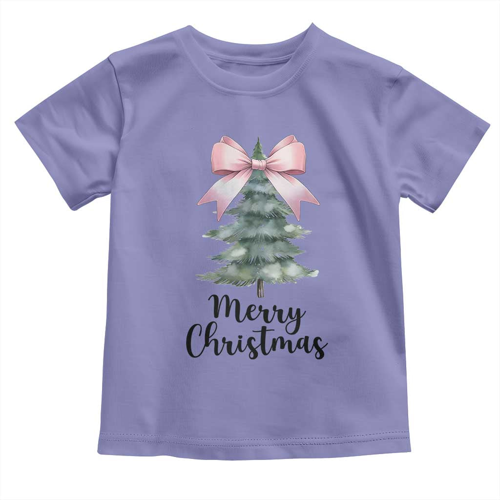 Funny Coquette Merry Christmas Toddler T Shirt Pink Bow Xmas Tree TS11 Violet Print Your Wear