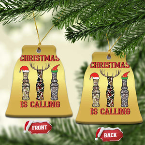 Funny Xmas Hunting Christmas Ornament Xmas Is Calling Camouflage Hunting Whistle TS11 Bell Flake Gold Print Your Wear