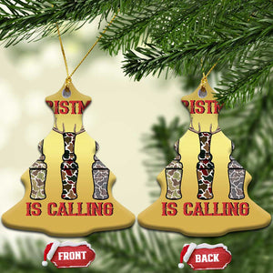 Funny Xmas Hunting Christmas Ornament Xmas Is Calling Camouflage Hunting Whistle TS11 Christmas Tree Gold Print Your Wear